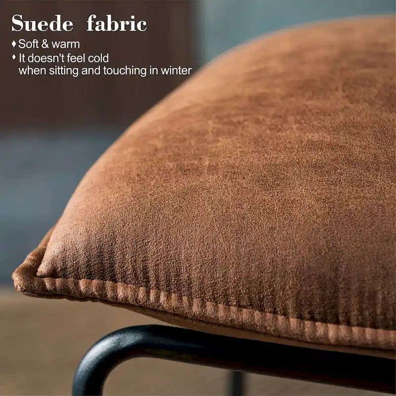Chaise d'appoint sans accoudoirs en suédine style Mid-Century OVIOS