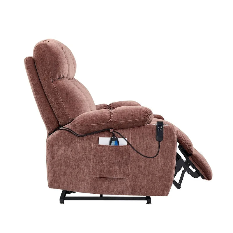 Fauteuil inclinable releveur électrique pour personnes âgées avec fonction de massage chauffant