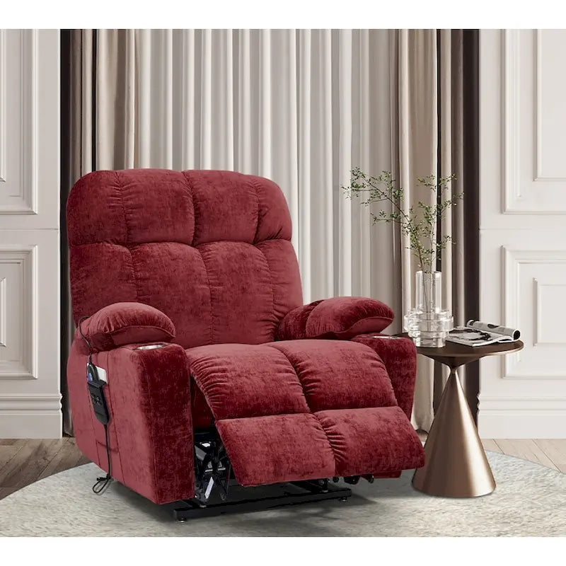 Fauteuil inclinable releveur électrique pour personnes âgées avec fonction de massage chauffant