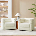 Fauteuil pivotant Rosa Modern Boucle avec coussin, lot de 2, par HULALA HOME