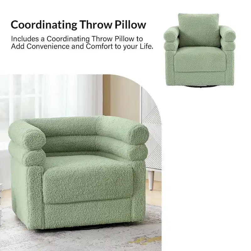 Fauteuil pivotant Rosa Modern Boucle avec coussin, lot de 2, par HULALA HOME