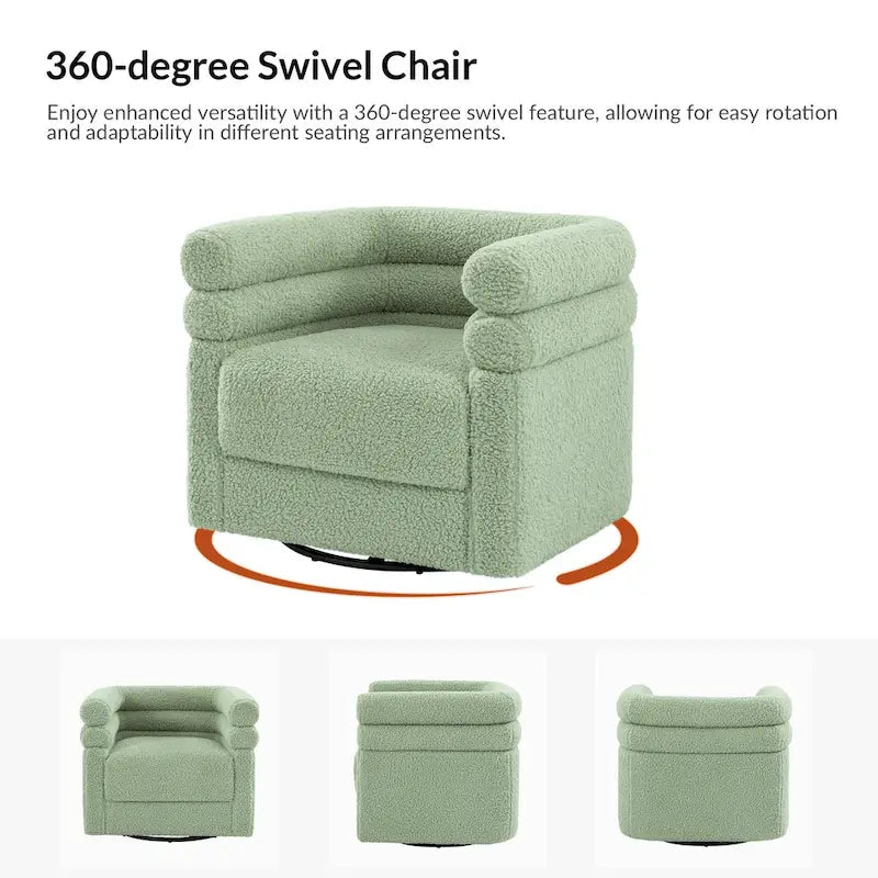 Fauteuil pivotant Rosa Modern Boucle avec coussin, lot de 2, par HULALA HOME
