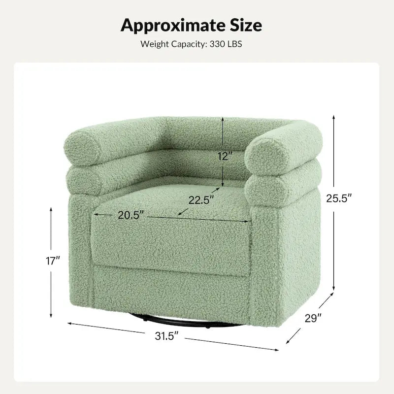 Fauteuil pivotant Rosa Modern Boucle avec coussin, lot de 2, par HULALA HOME