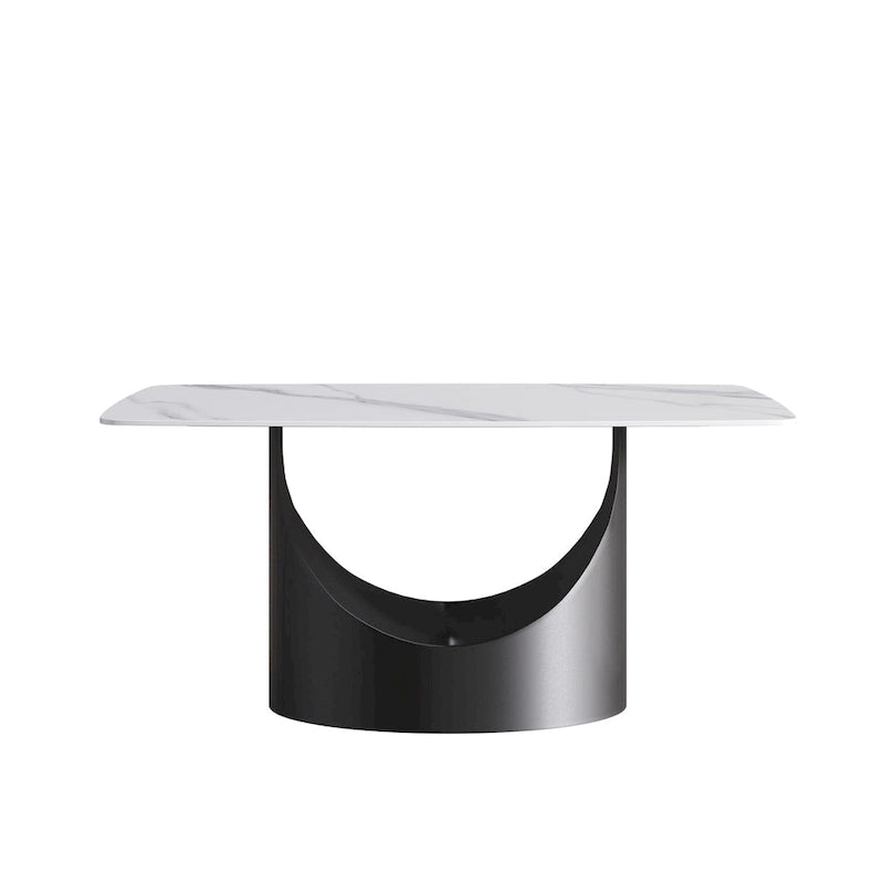 Table à manger rectangulaire moderne blanche de 160 cm