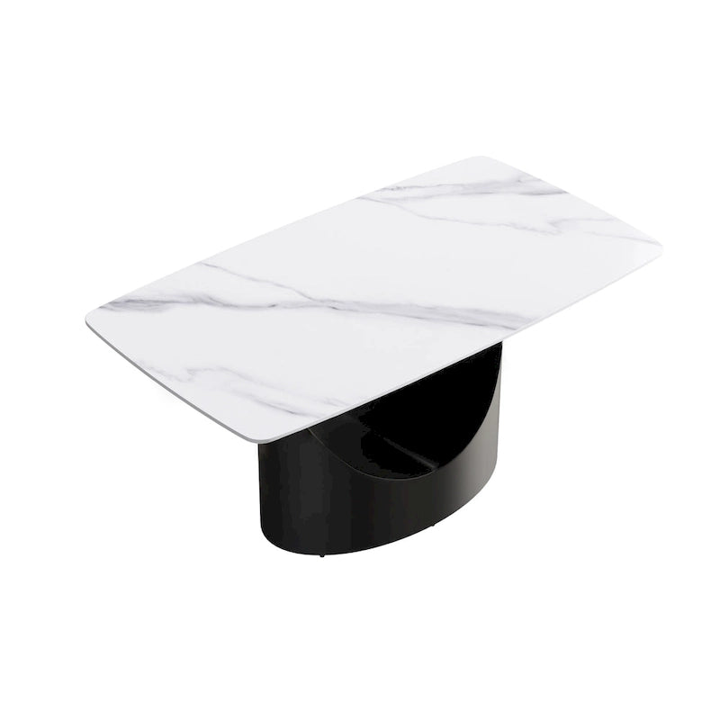 Table à manger rectangulaire moderne blanche de 160 cm