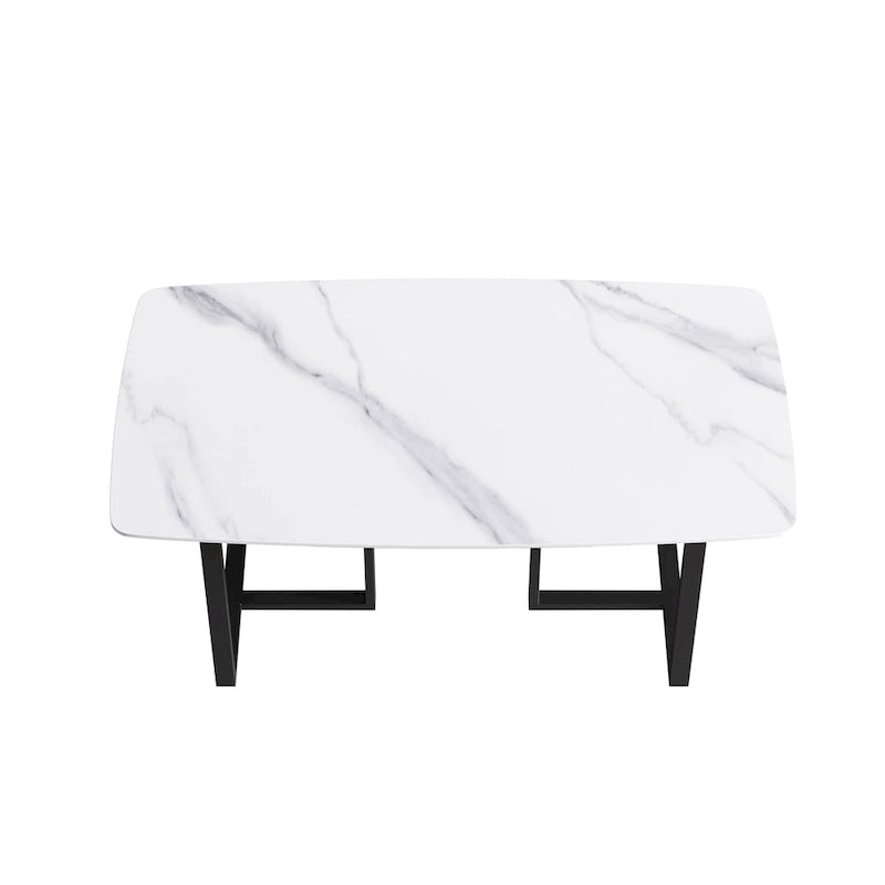 Table à manger rectangulaire moderne blanche de 160 cm