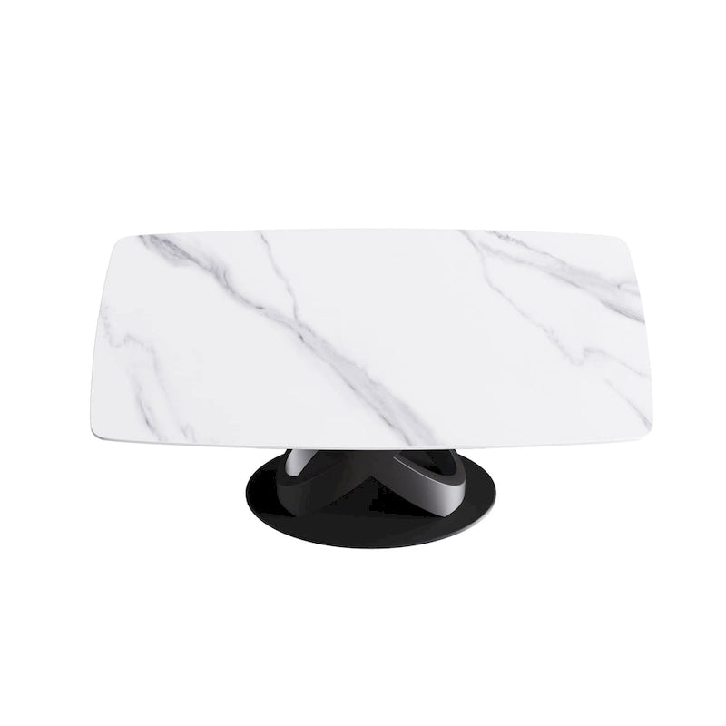 Table à manger rectangulaire moderne blanche de 160 cm