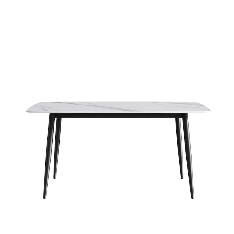 Table à manger rectangulaire moderne blanche de 160 cm