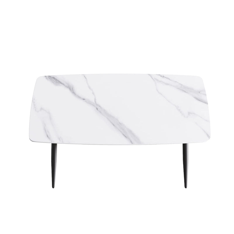 Table à manger rectangulaire moderne blanche de 160 cm