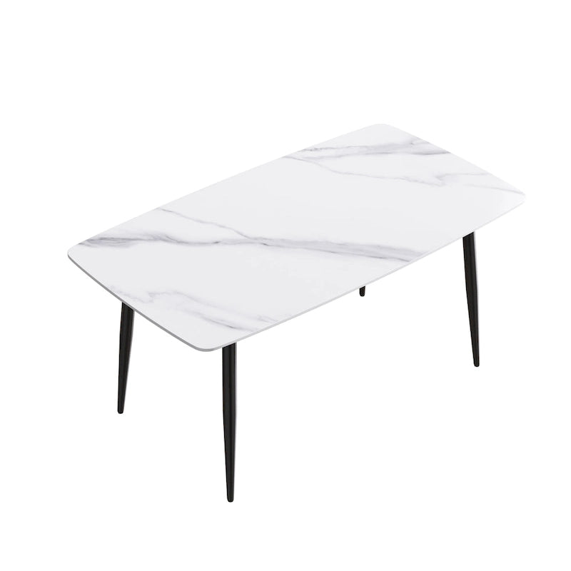 Table à manger rectangulaire moderne blanche de 160 cm