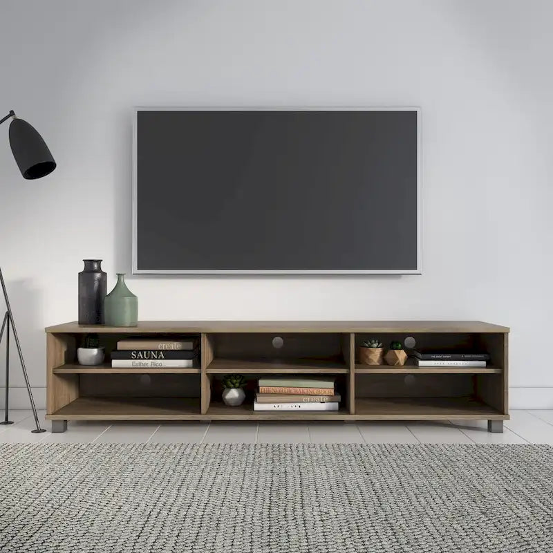 Meuble TV moderne à profil bas Hollywood, pour téléviseurs jusqu'à 85 pouces