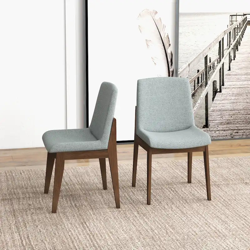 Chaise de salle à manger en mélange de polyester de style Mid-Century Odessa (lot de 2)