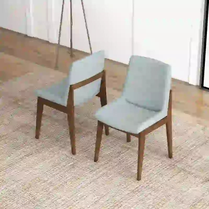 Chaise de salle à manger en mélange de polyester de style Mid-Century Odessa (lot de 2)