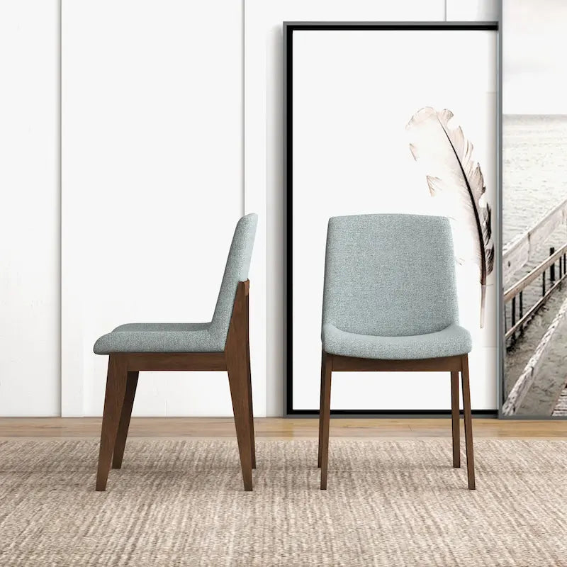 Chaise de salle à manger en mélange de polyester de style Mid-Century Odessa (lot de 2)