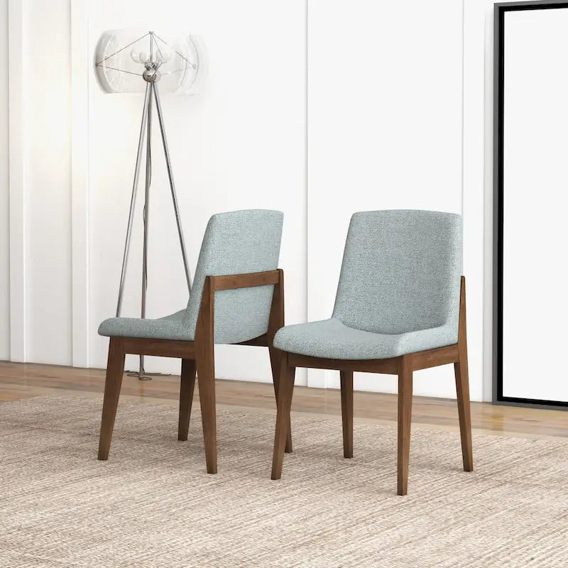 Chaise de salle à manger en mélange de polyester de style Mid-Century Odessa (lot de 2)
