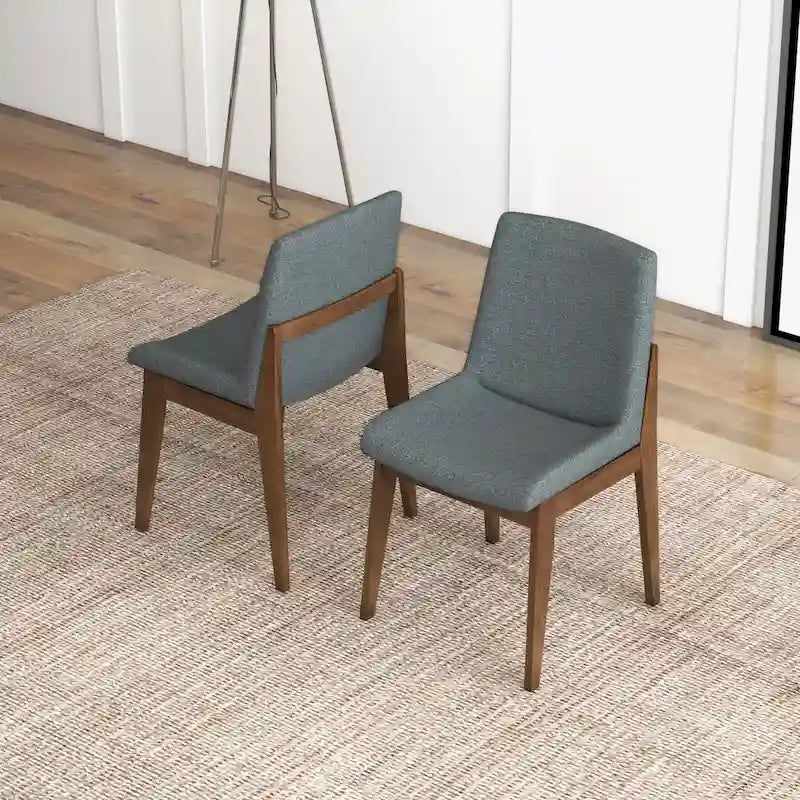 Chaise de salle à manger en mélange de polyester de style Mid-Century Odessa (lot de 2)