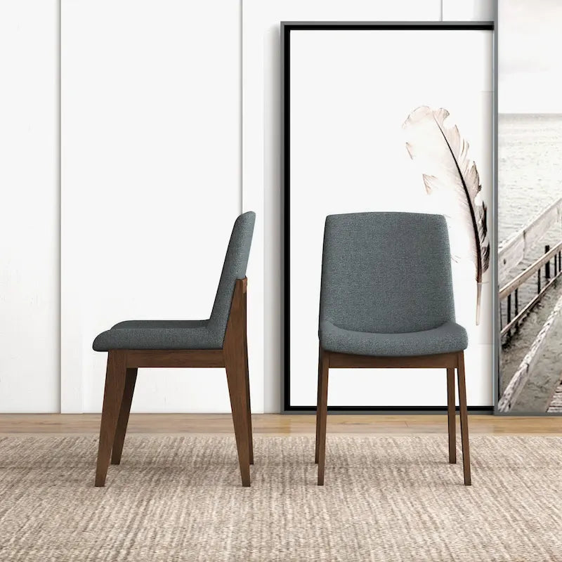 Chaise de salle à manger en mélange de polyester de style Mid-Century Odessa (lot de 2)