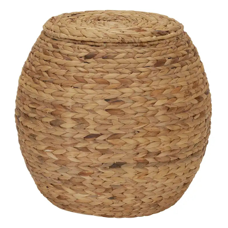 Table d'appoint en osier tissé à la main avec panier de rangement - 17,0 long. x 17,0 larg. x 19,0 haut.