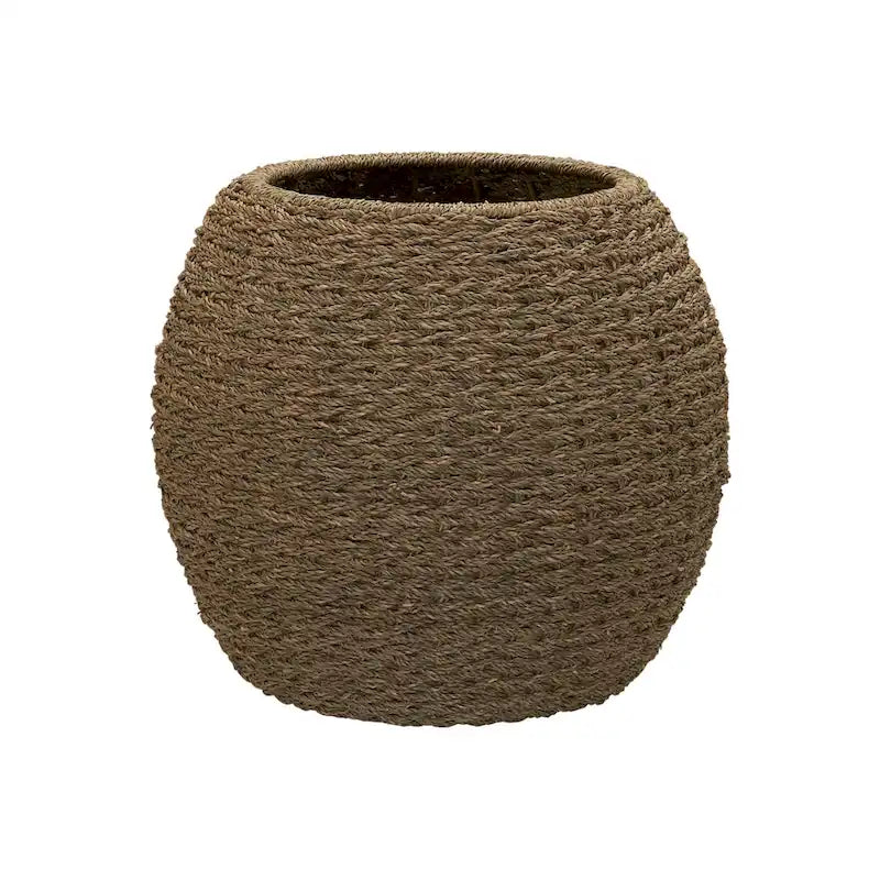 Table d'appoint en osier tissé à la main avec panier de rangement - 17,0 long. x 17,0 larg. x 19,0 haut.