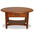 Table basse ovale à un tiroir avec étagère Leick Home