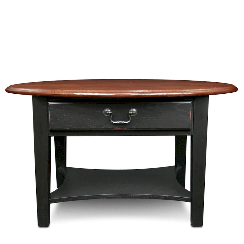 Table basse ovale à un tiroir avec étagère Leick Home