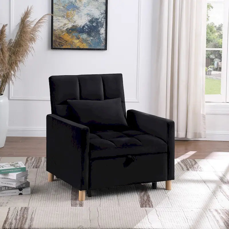 Fauteuil Lit Convertible 3 en 1, Noir