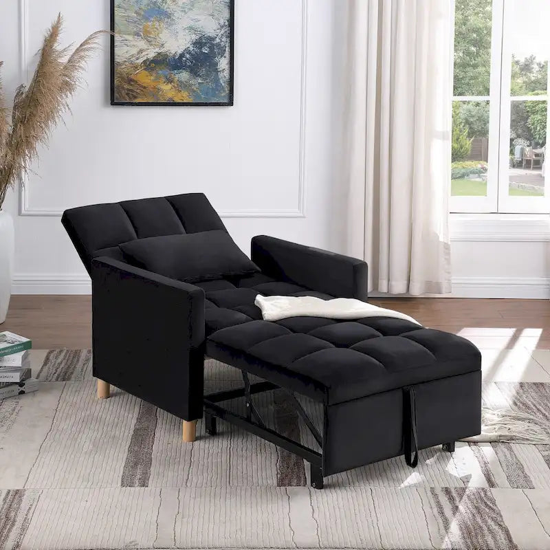 Fauteuil Lit Convertible 3 en 1, Noir