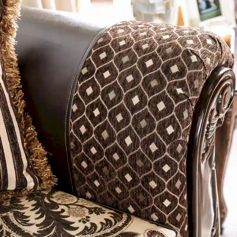 Causeuse capitonnée en similicuir traditionnel Rend de Furniture of America