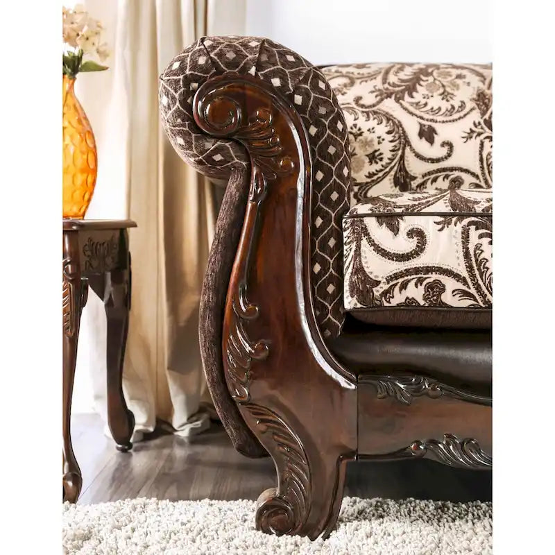 Causeuse capitonnée en similicuir traditionnel Rend de Furniture of America