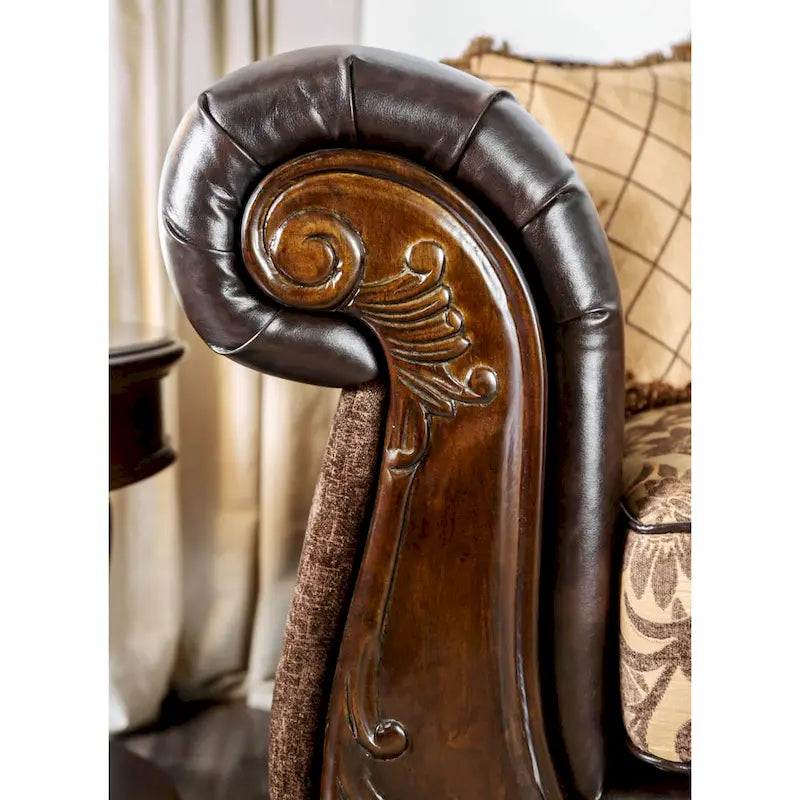 Causeuse capitonnée en similicuir traditionnel Rend de Furniture of America