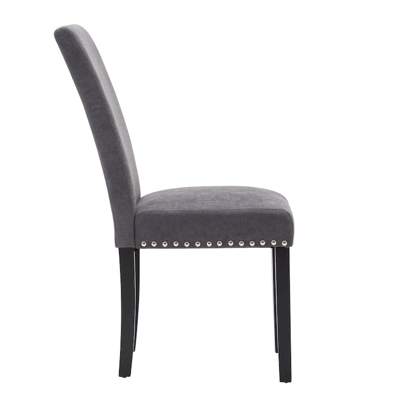 Chaises de salle à manger Parsons en tissu avec garniture cloutée en éponge, lot de 2