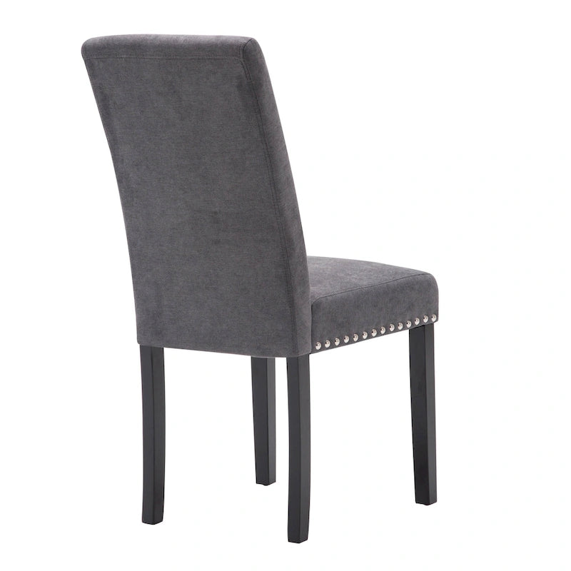 Chaises de salle à manger Parsons en tissu avec garniture cloutée en éponge, lot de 2