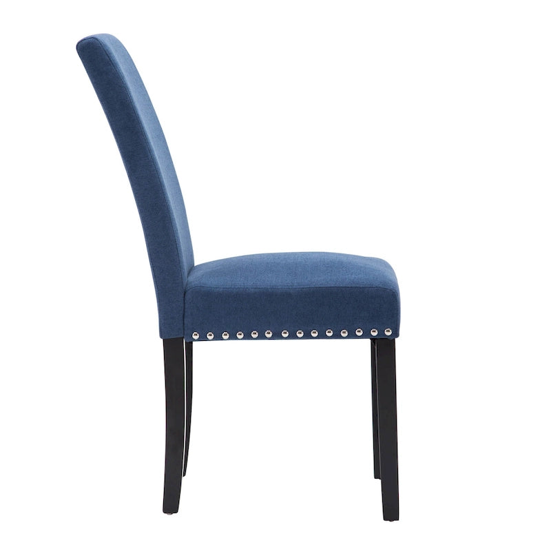 Chaises de salle à manger Parsons en tissu avec garniture cloutée en éponge, lot de 2