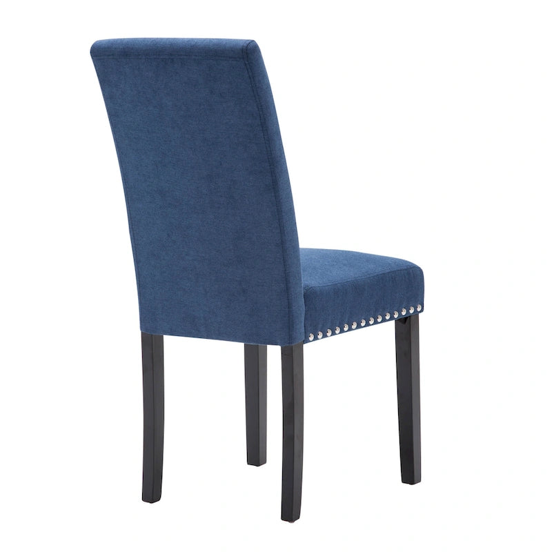 Chaises de salle à manger Parsons en tissu avec garniture cloutée en éponge, lot de 2