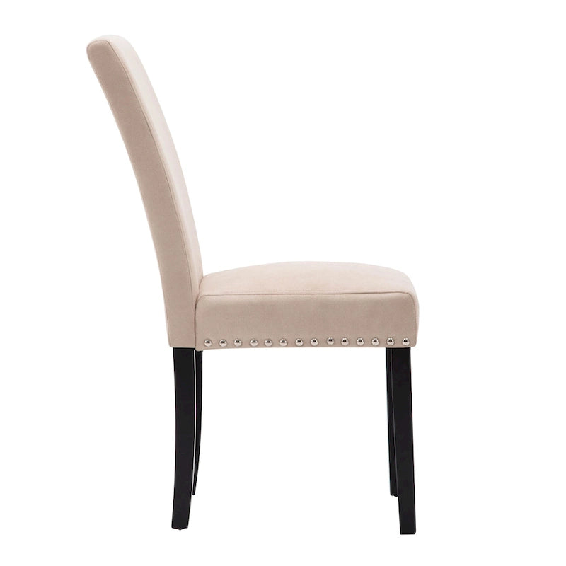 Chaises de salle à manger Parsons en tissu avec garniture cloutée en éponge, lot de 2
