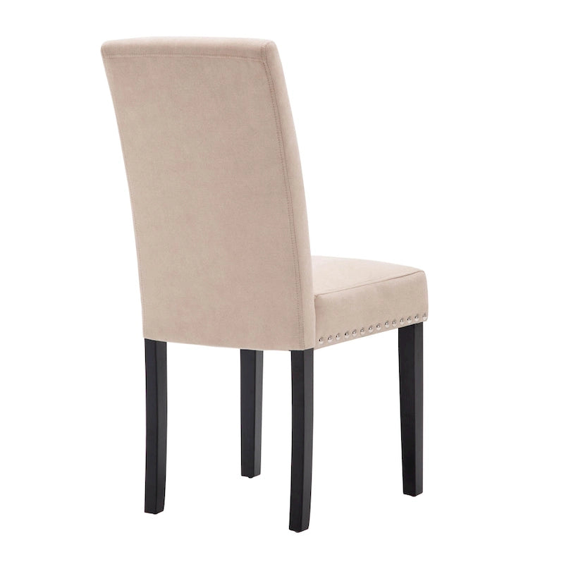 Chaises de salle à manger Parsons en tissu avec garniture cloutée en éponge, lot de 2