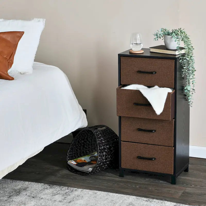  Dresser Tower Chest with 4 Storage Drawers