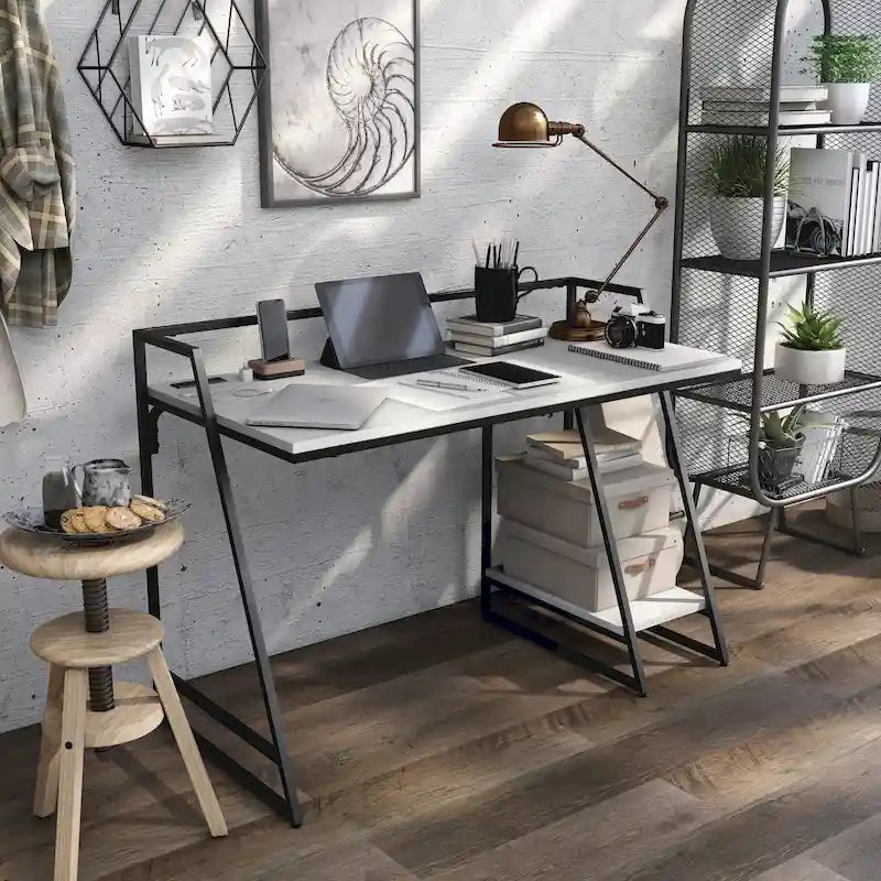 Bureau d'ordinateur industriel en acier de 49 pouces avec ports USB