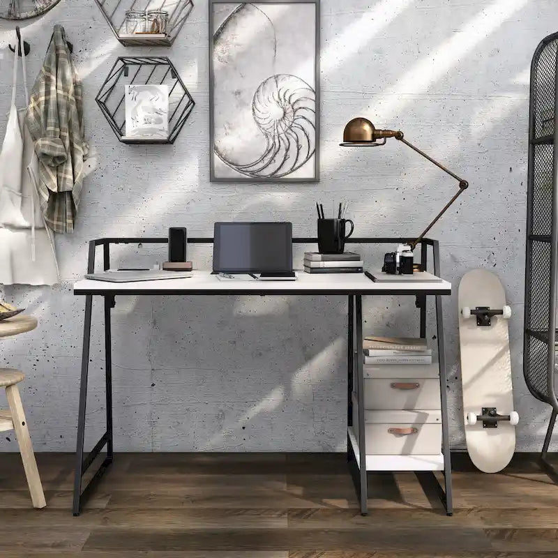 Bureau d'ordinateur industriel en acier de 49 pouces avec ports USB