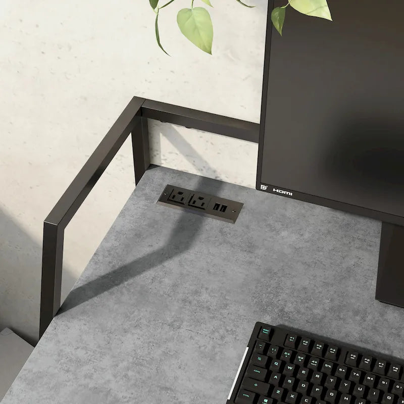 Bureau d'ordinateur industriel en acier de 49 pouces avec ports USB