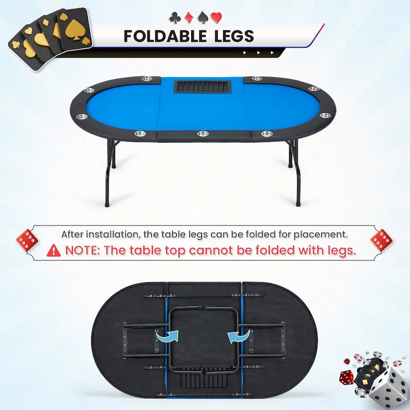 AVAWING Table de poker pour 9 joueurs Casino Loisirs