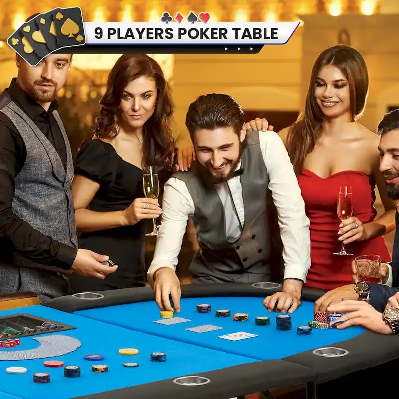 AVAWING Table de poker pour 9 joueurs Casino Loisirs