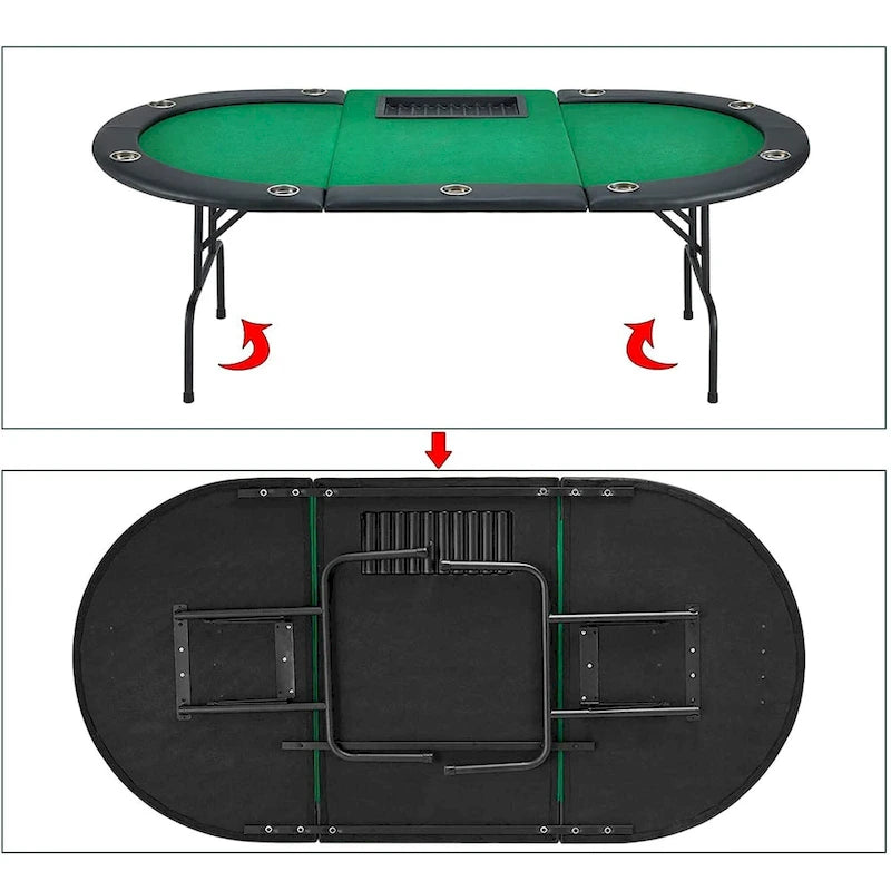 AVAWING Table de poker pour 9 joueurs Casino Loisirs