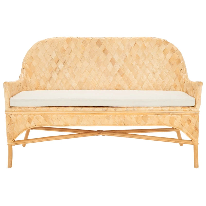 Banc de canapé tissé Safavieh Marfisa – 52 L x 24 P x 33 H – 52Lx24Px33H