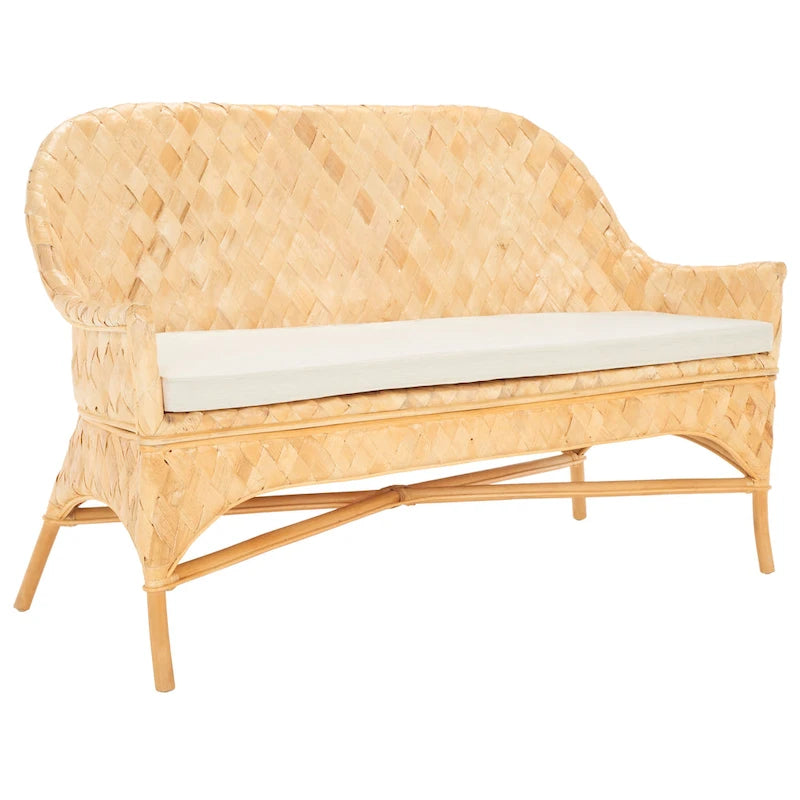 Banc de canapé tissé Safavieh Marfisa – 52 L x 24 P x 33 H – 52Lx24Px33H