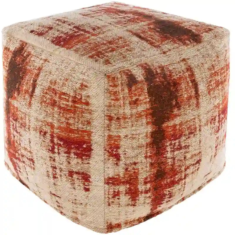 Pouf cube Livabliss Elina moderne abstrait de 45,7 cm