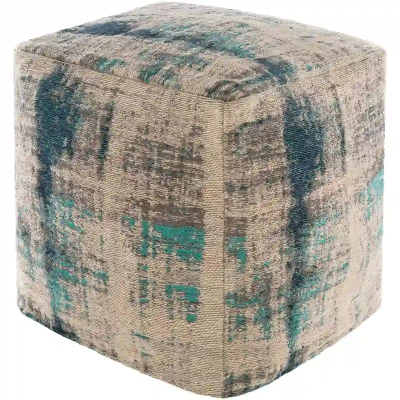 Pouf cube Livabliss Elina moderne abstrait de 45,7 cm