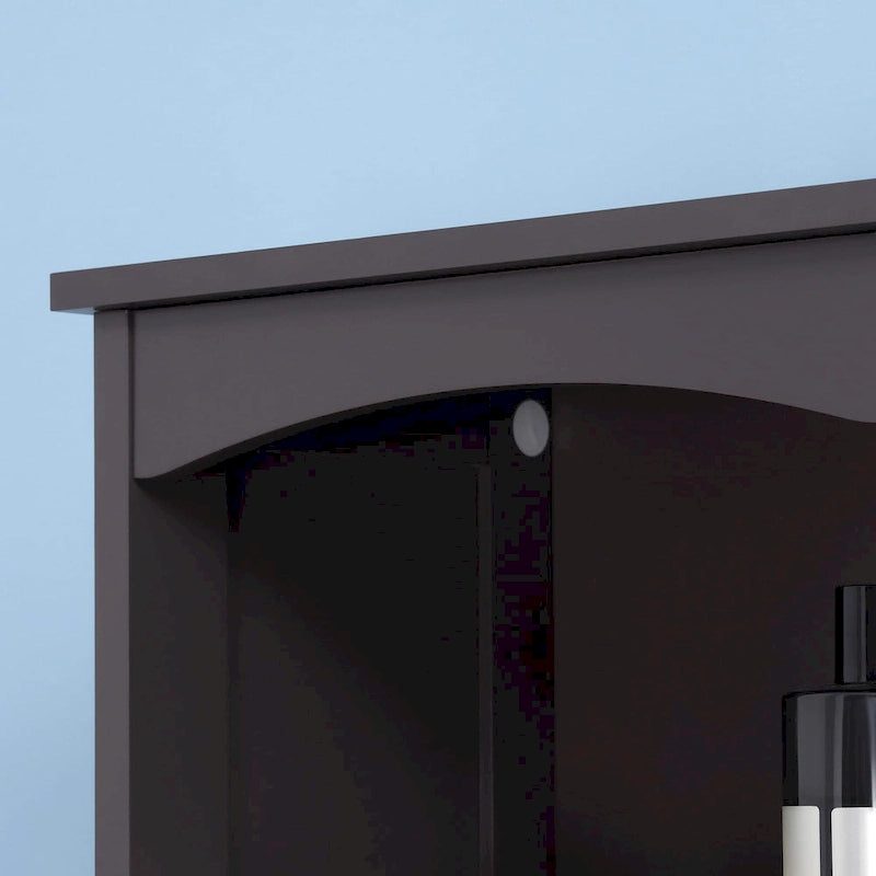 HOMCOM Meuble de Rangement Salle de Bain, Colonne de Rangement sur Pied, Tour de Linge Haute avec 3 Étagères et Tiroir, Marron