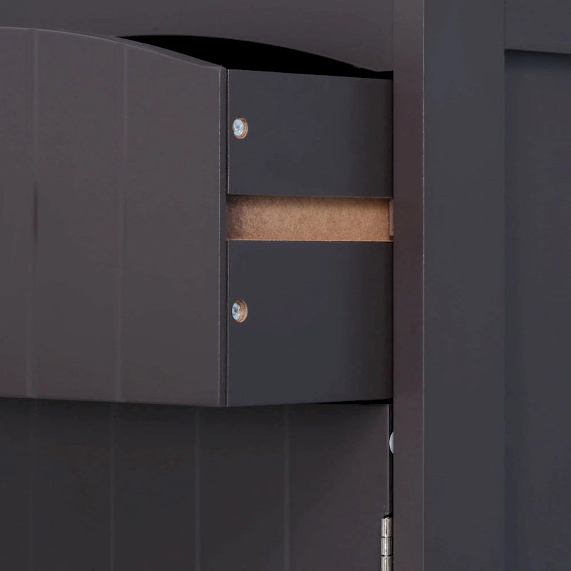HOMCOM Meuble de Rangement Salle de Bain, Colonne de Rangement sur Pied, Tour de Linge Haute avec 3 Étagères et Tiroir, Marron