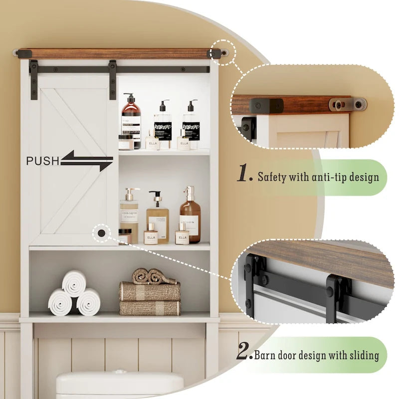Meuble de rangement sur pied au-dessus des toilettes